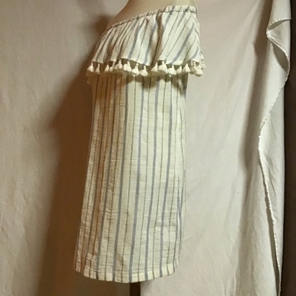 Artisan NY Boho off the shoulder glittery stripes shift dress - Picture 8 of 9